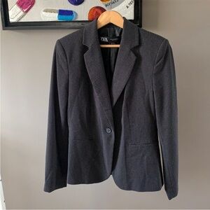 Zara Women's Textured Black Blazer